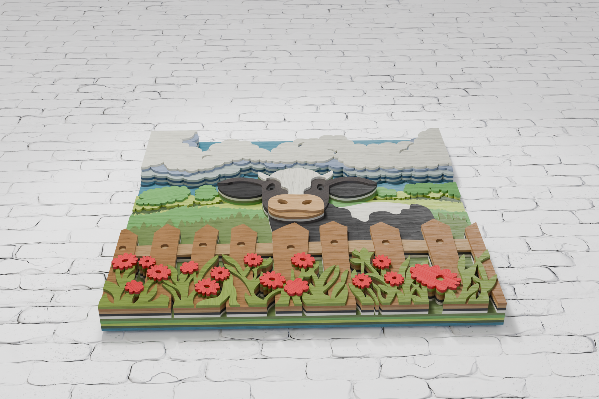 Farm cow layered SVG for Cricut Silhouette Glowforge