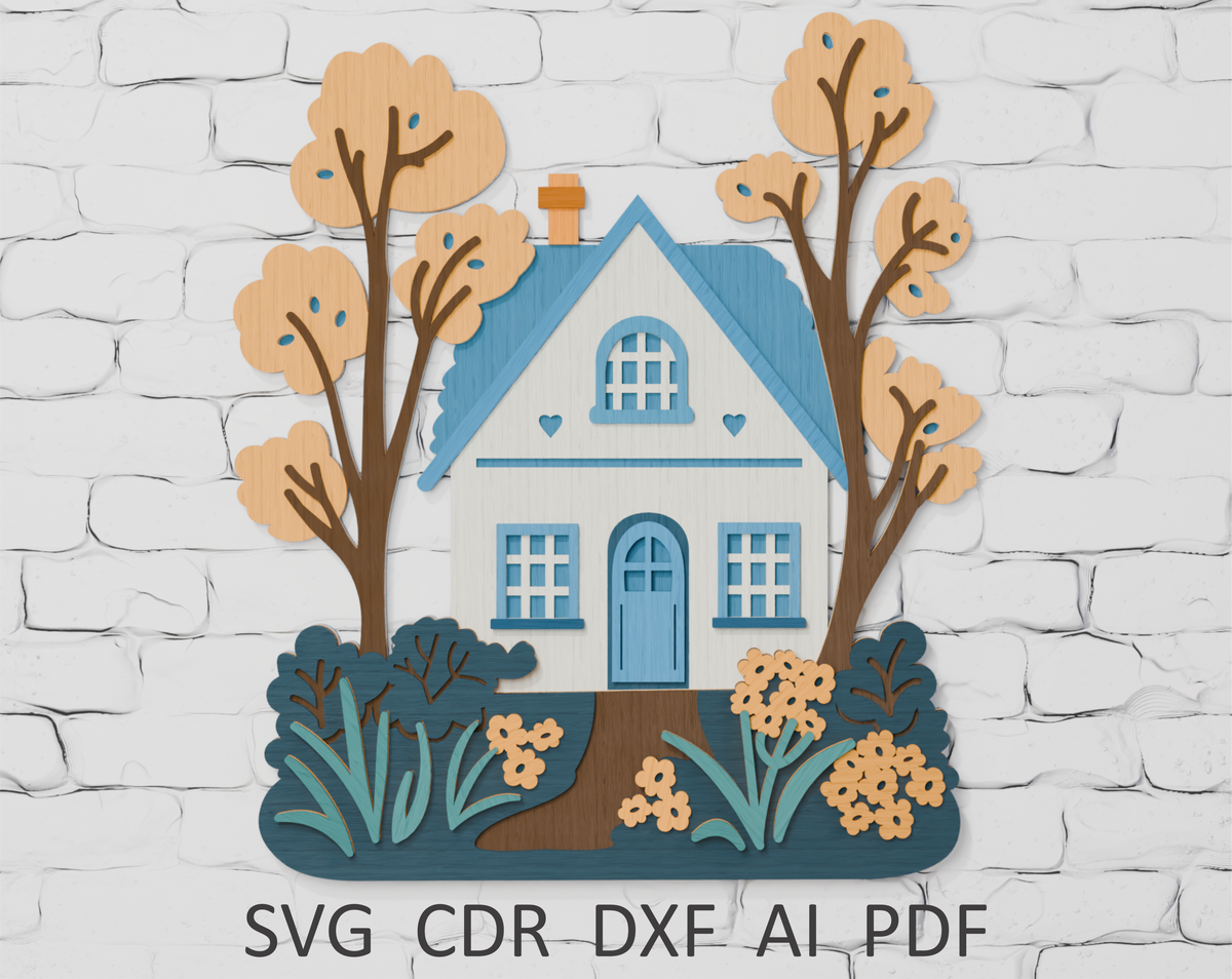 Farmhouse multilayer SVG digital download
