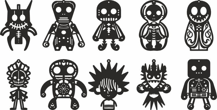 Fear halloween laser cut ornaments