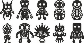 Spooky Christmas Laser Cut Bundle - Halloween SVG/DXF Files for Glowforge & Lightburn (Fear Skeleton Decor)