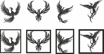 Phoenix Tree Wall Art SVG/DXF Files - Laser Cut & Glowforge Digital Design, Mythical Bird Home Decor Panel