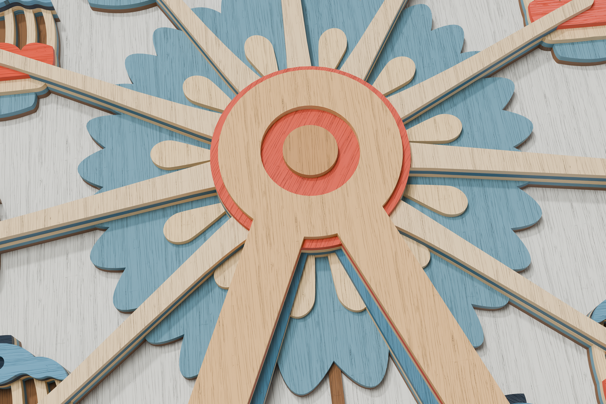 Ferris wheel Glowforge ready vector file

