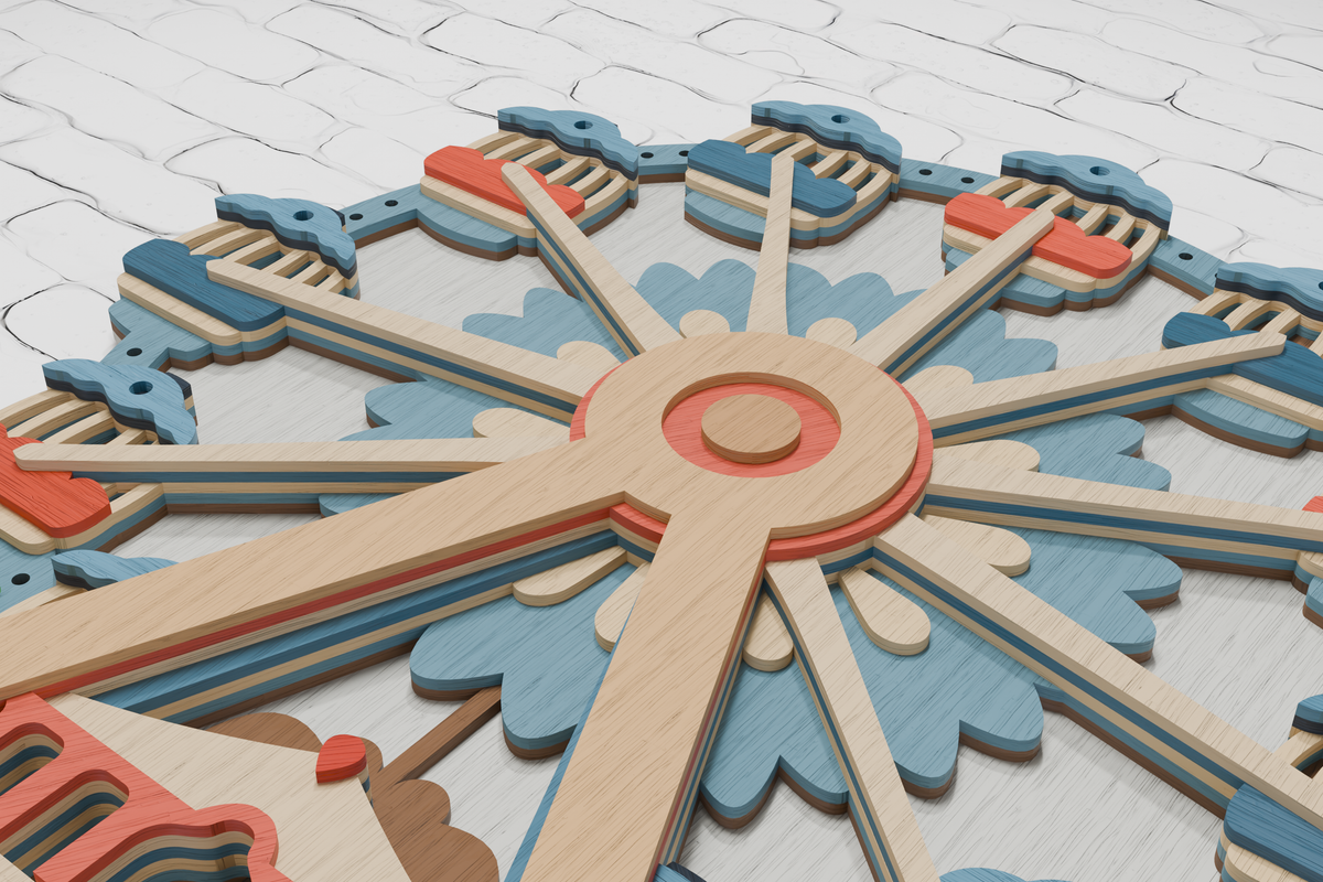 Ferris wheel paper craft template SVG AI PDF

