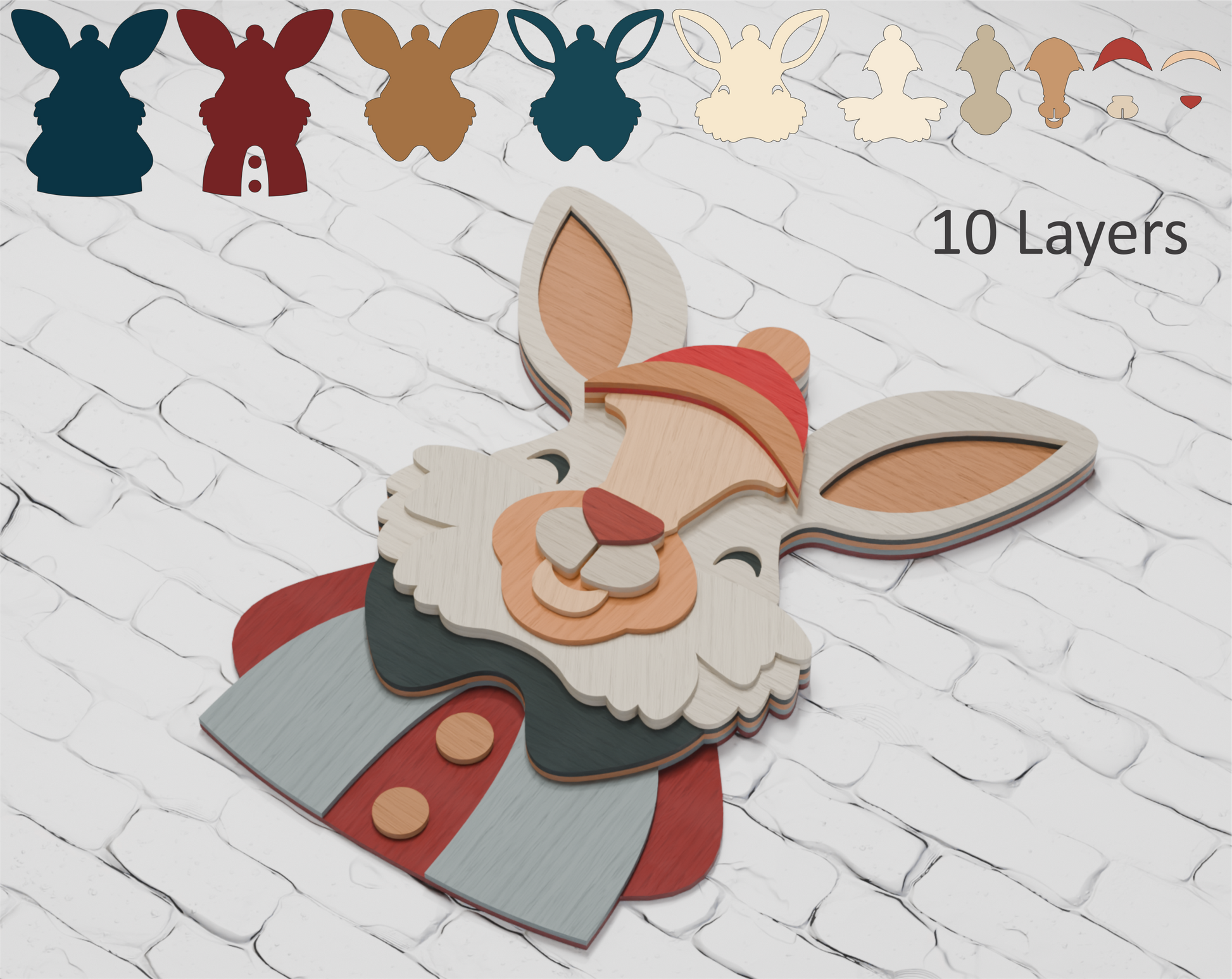 Festive Bunny Layered Design

