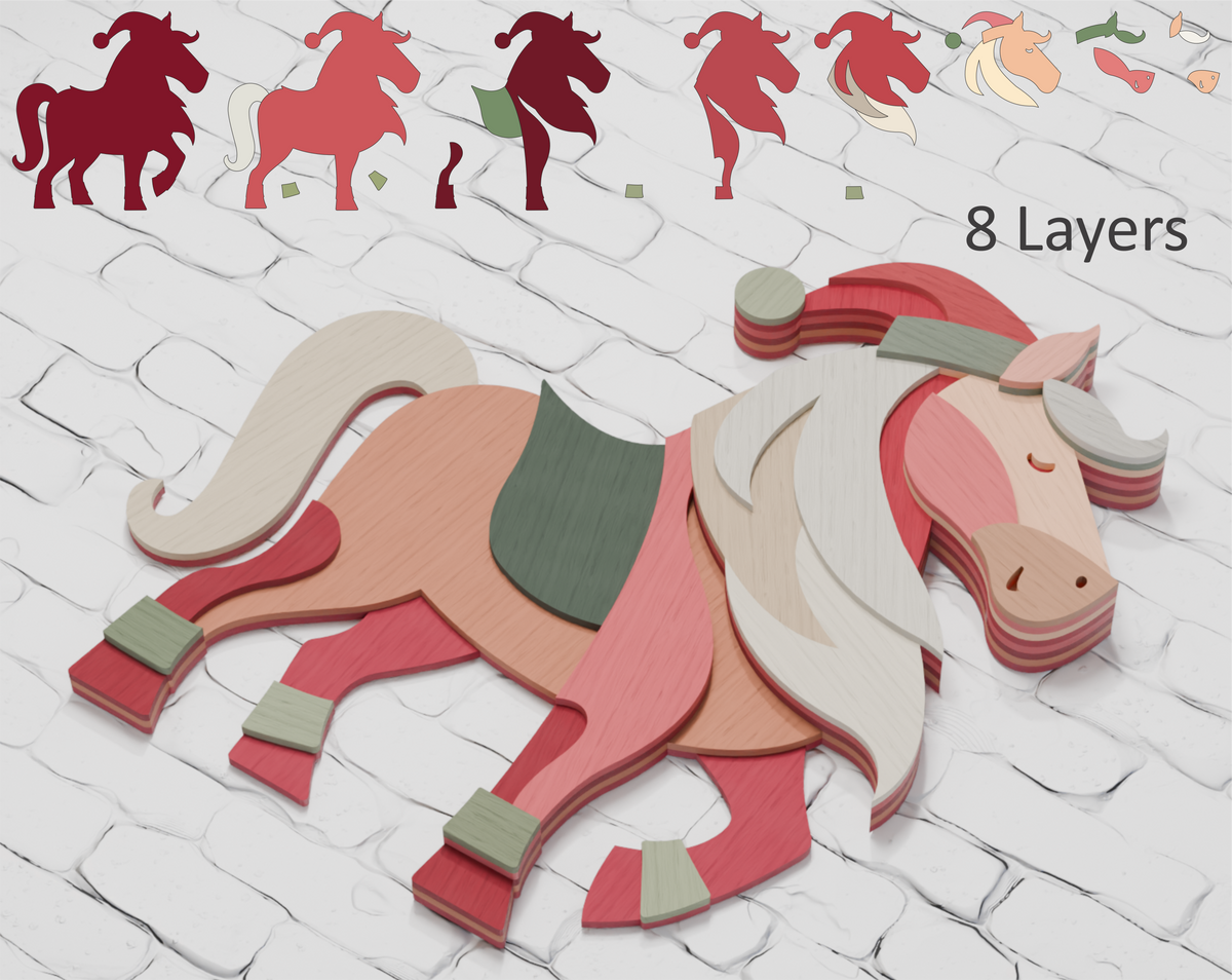 Festive Horse Layered Design

