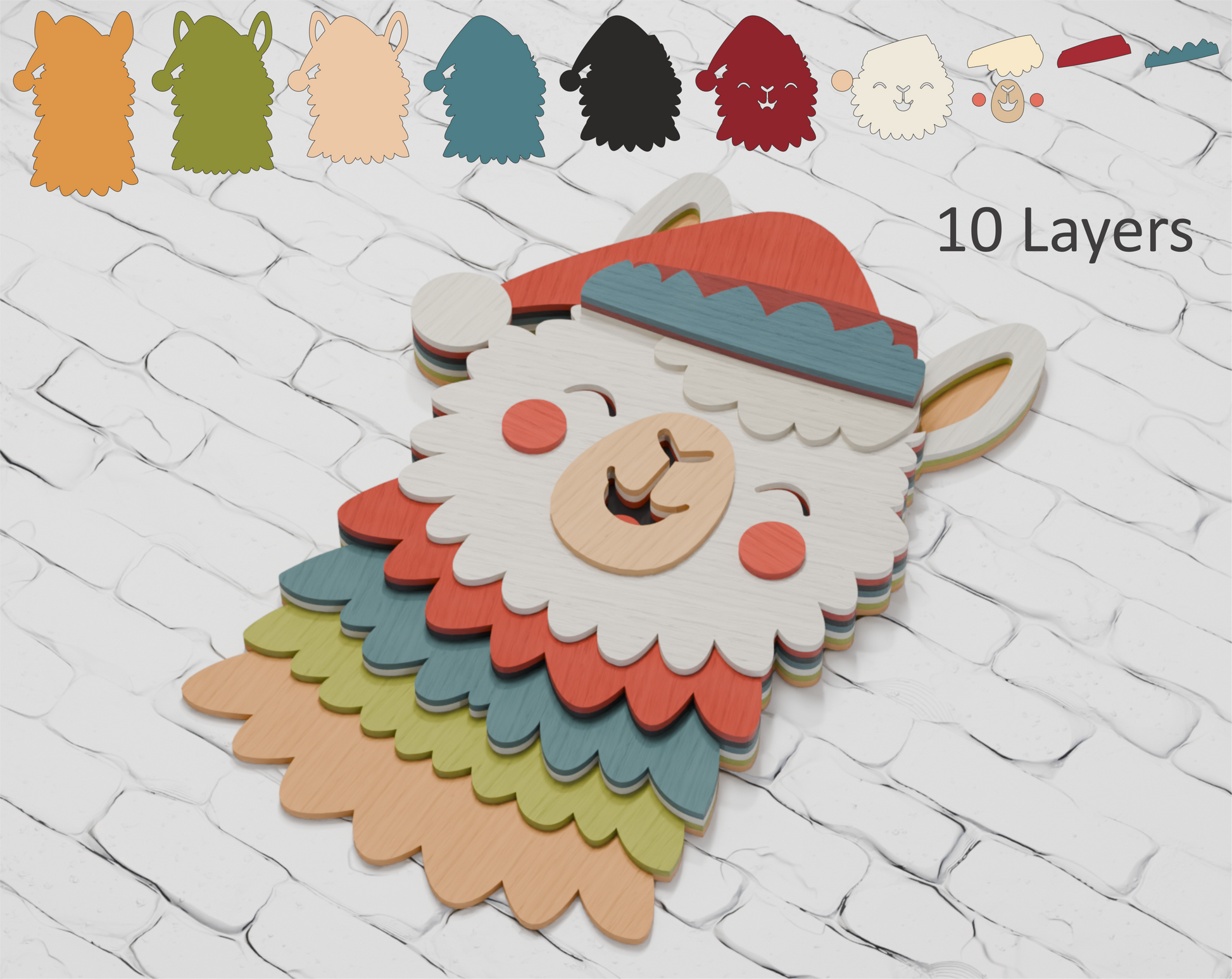Festive Lama Layered Design

