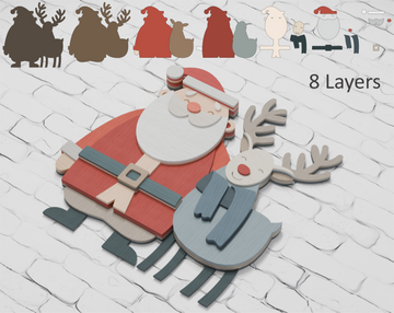 Festive Santa & Rudolph Layered Design

