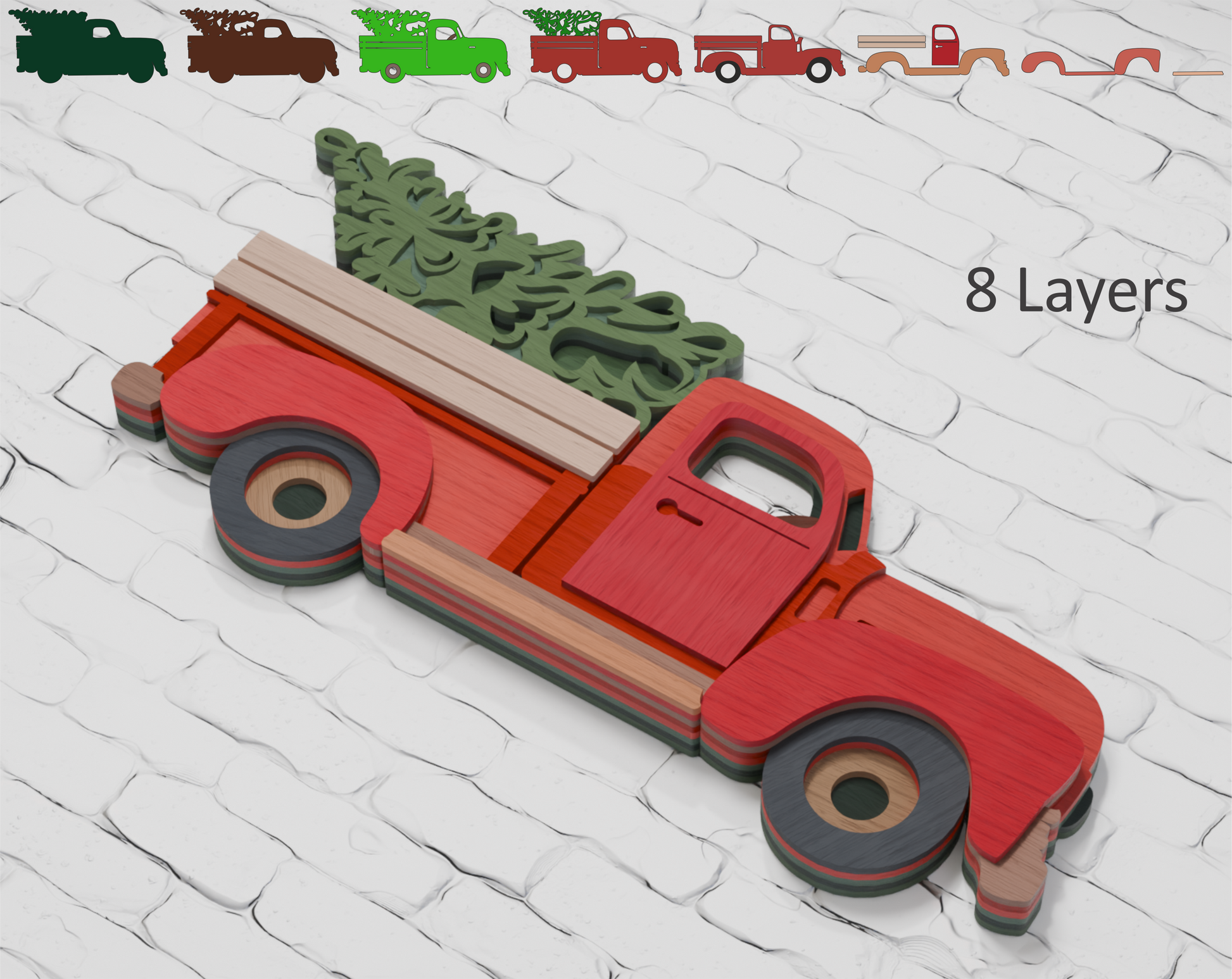 Festive Truck Layered Design

