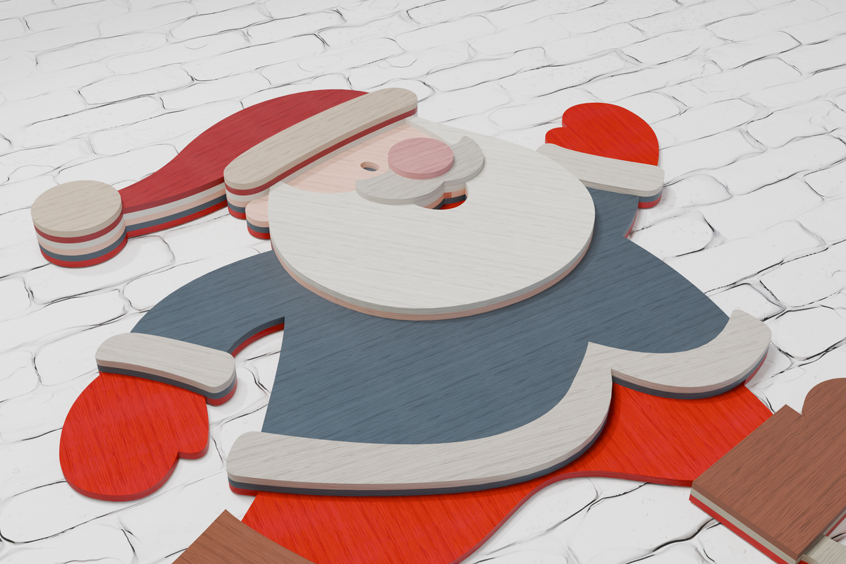 Festive multilayer Santa Skates cut file