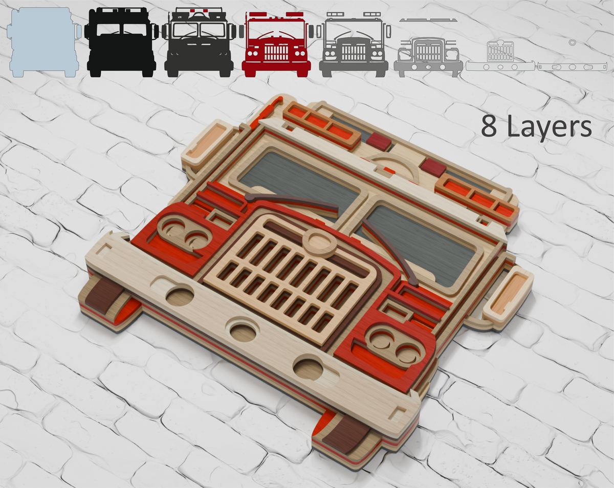 Fire Truck Layered Laser Cut File SVG DXF PDF