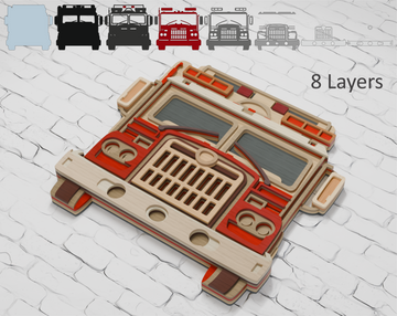 Fire Truck Layered Laser Cut File SVG DXF PDF