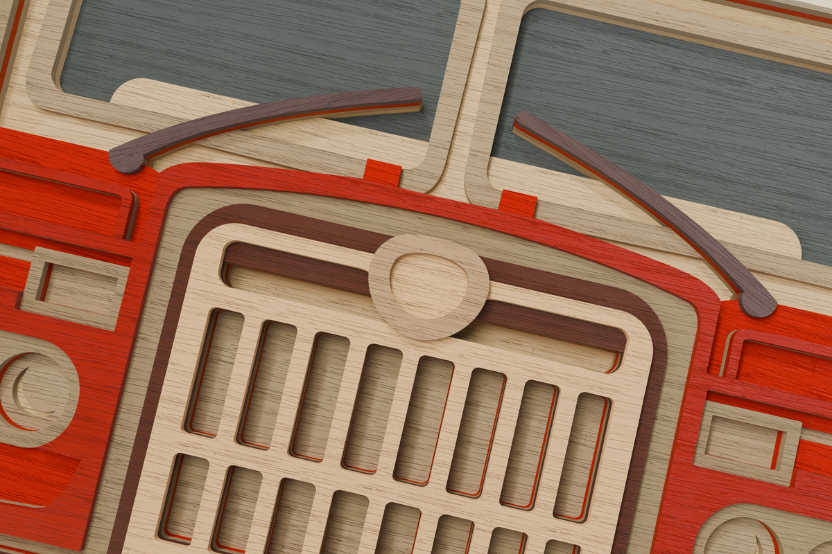 Fire Truck Shadow Box Template SVG DXF