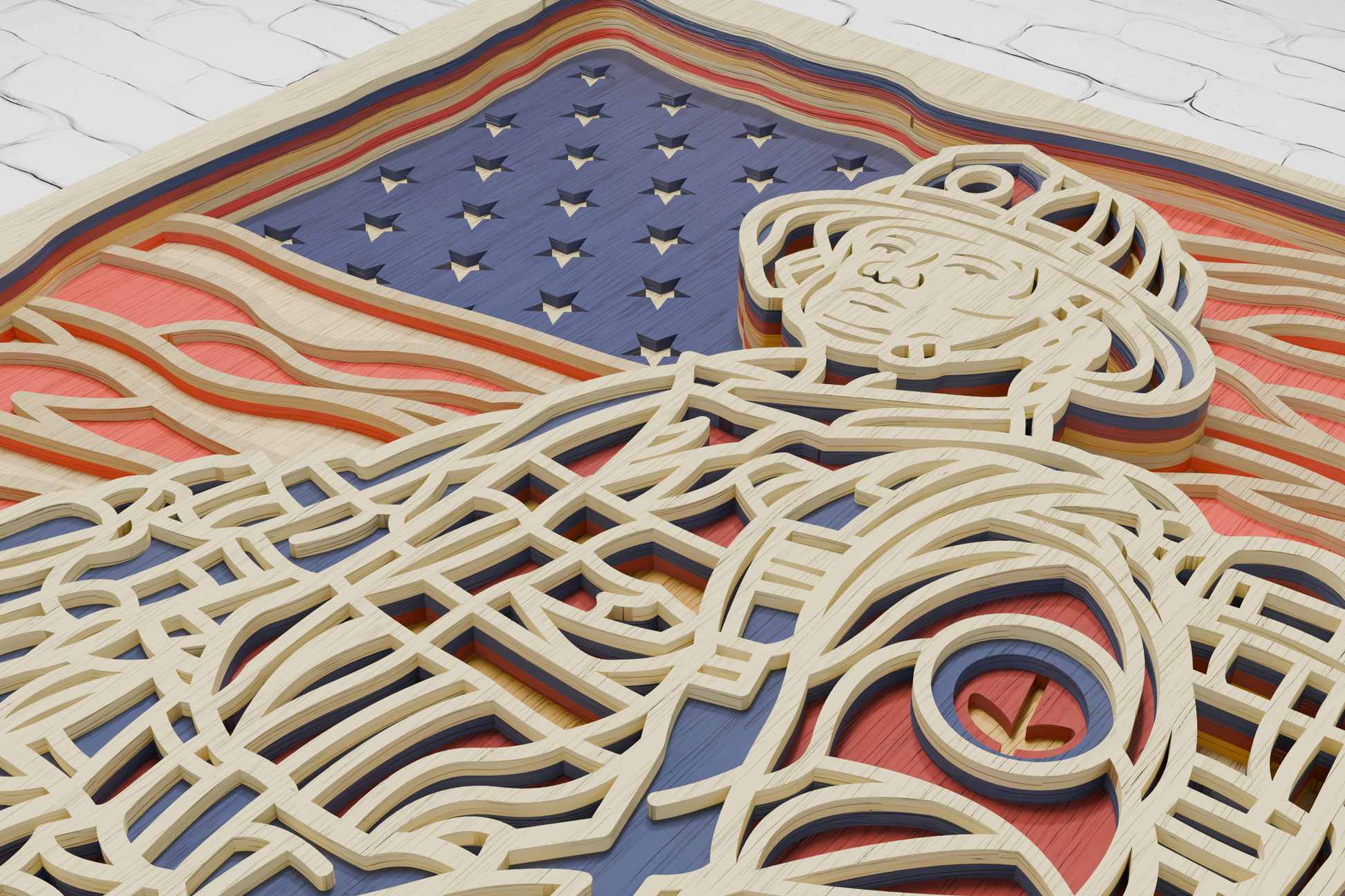 Firefighter-US-Flag-Layered-SVG-DXF-PDF-Formats