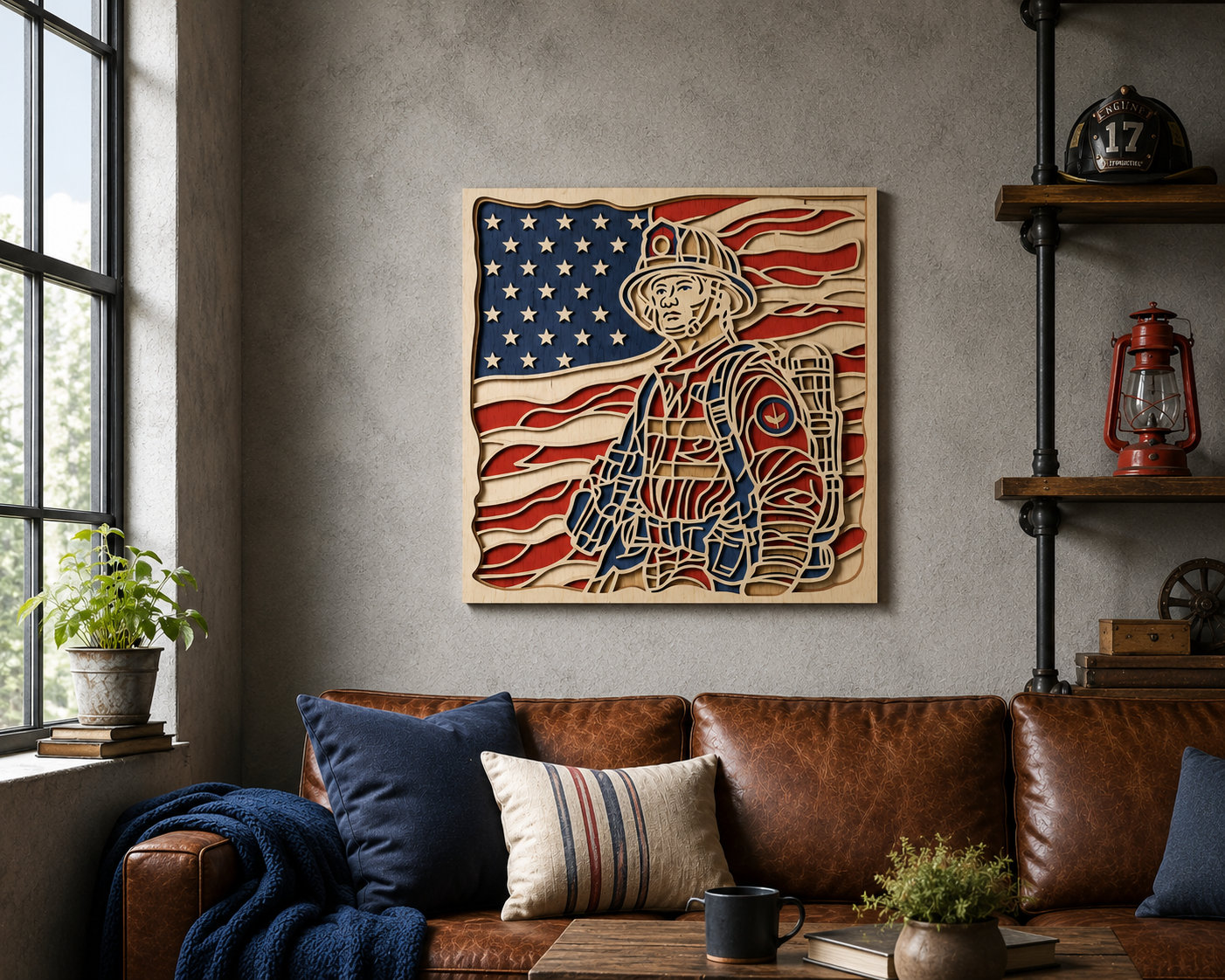 Firefighter-USA-Flag-Laser-Cut-Wood-Design