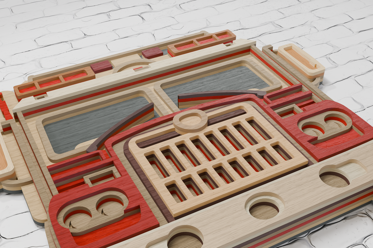 Firefighter Fire Engine Layered Wall Art File