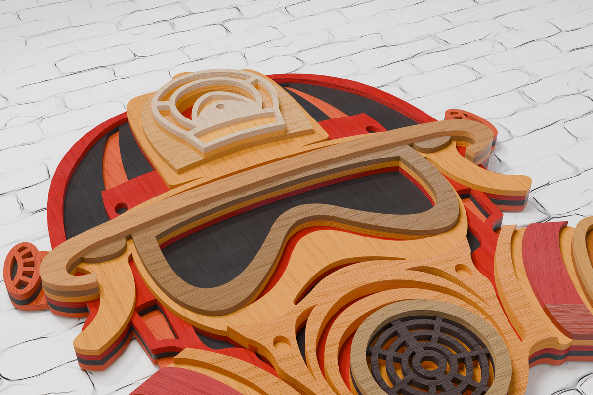 Firefighter Gas Mask Helmet digital SVG for Glowforge