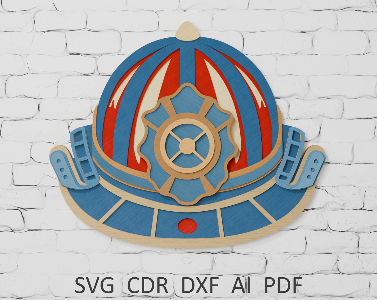Firefighter Helmet Cricut SVG DXF PDF CDR AI

