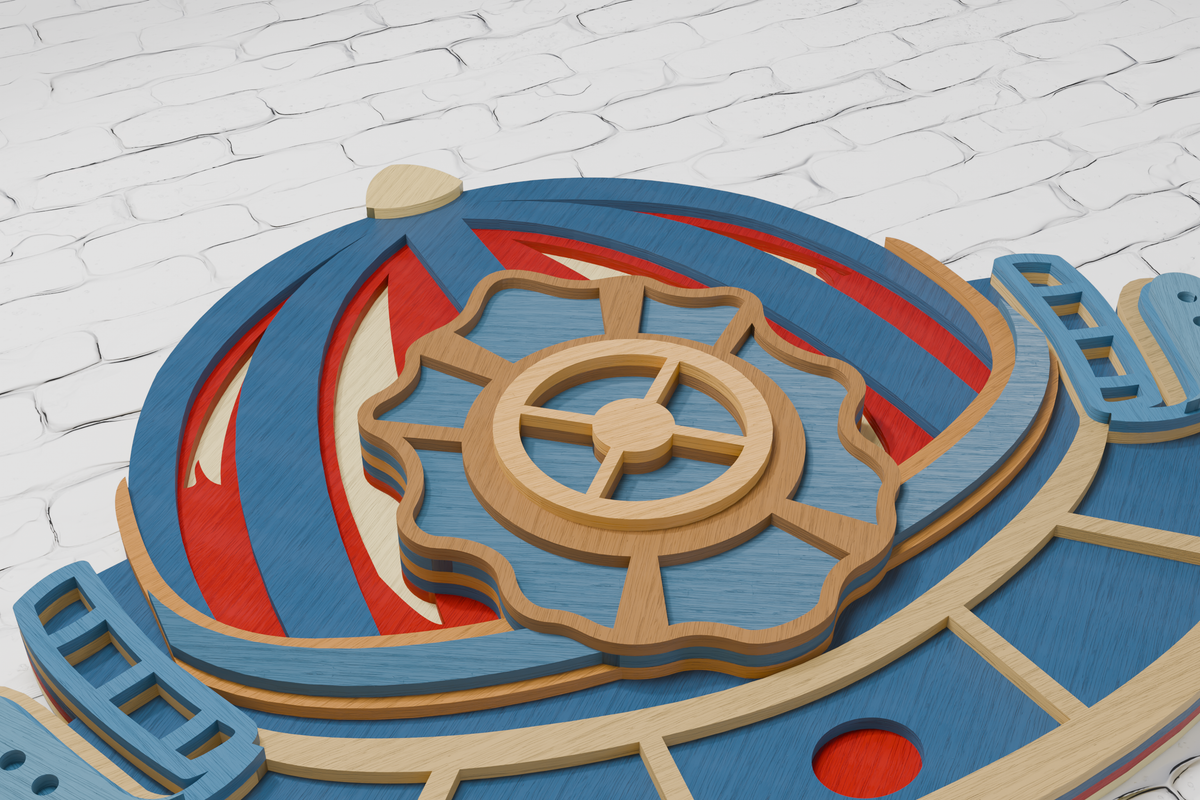 Firefighter Helmet Layered Paper Craft Template

