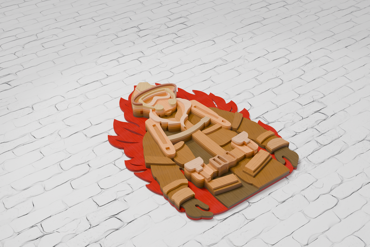 Firefighter laser cut file Cricut Silhouette