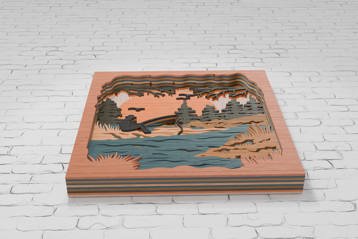 Fisherman SVG DXF PDF CDR AI laser cut file