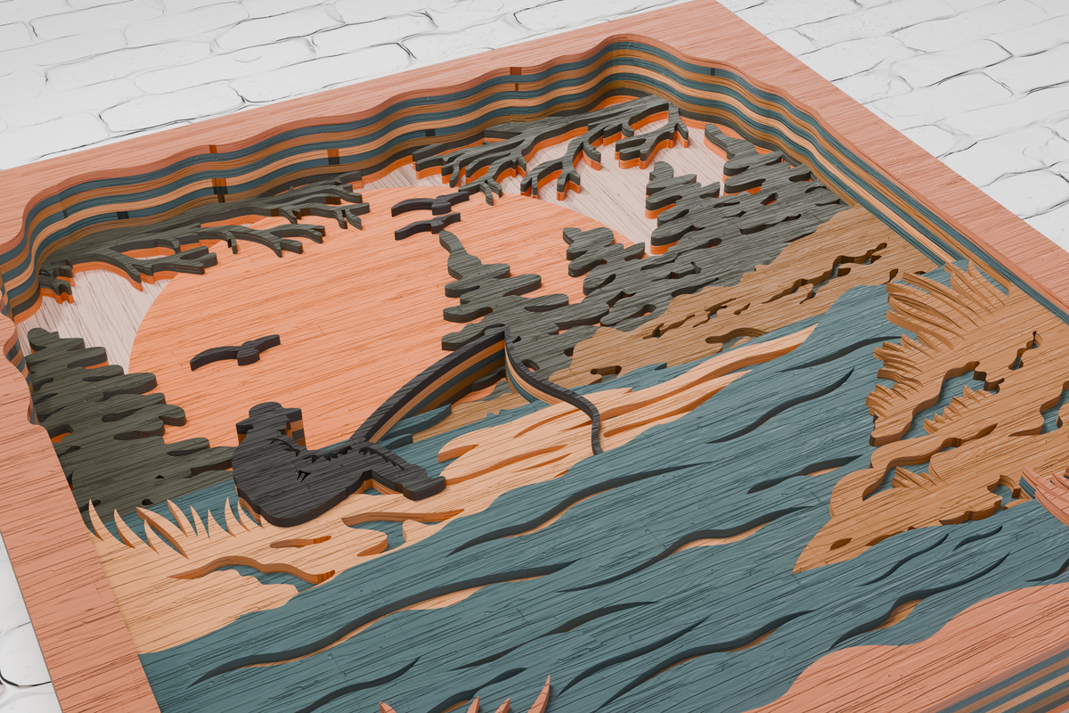 Fisherman SVG cut file for Cricut Glowforge