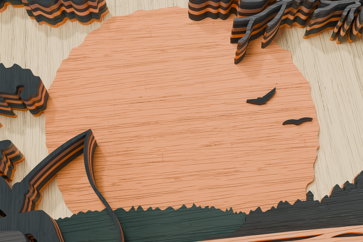 Fishing Scene Multilayer Wood Cut File