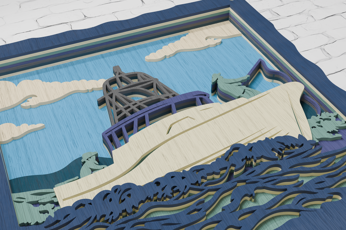 Fishing boat digital files CDR DXF AI PDF SVG


