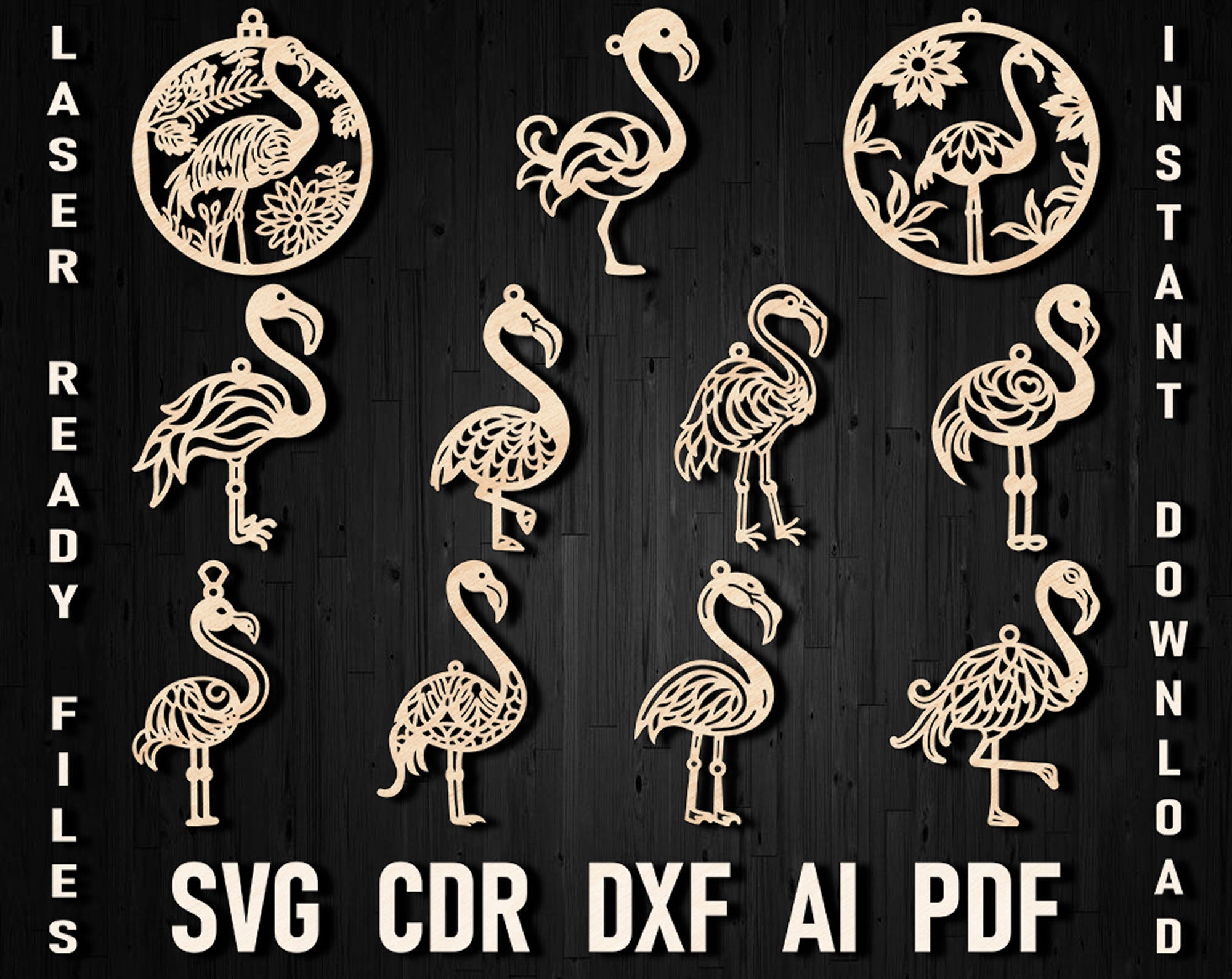 Flamingo laser cut designs