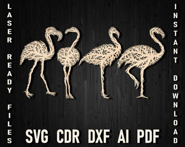 Tropical Flamingo Tree Wall Panel - SVG Laser Cut Files for Glowforge & Xtool