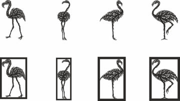 Tropical Flamingo Tree Wall Panel - SVG Laser Cut Files for Glowforge & Xtool