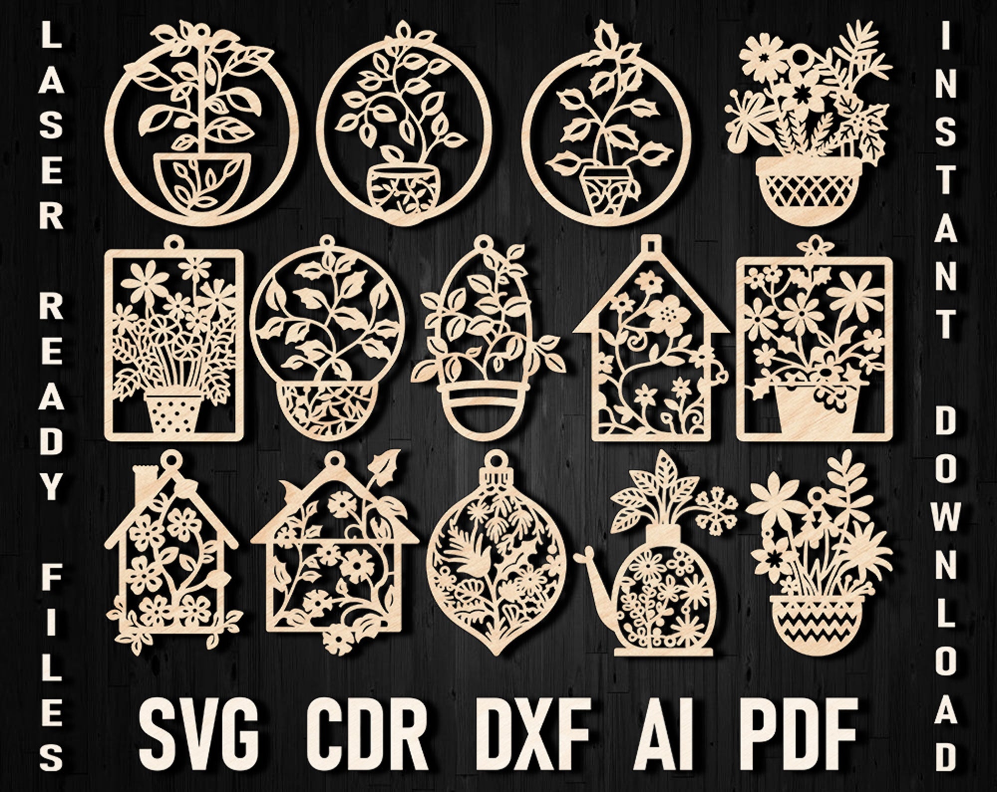 Flowers Christmas Ornament Svg
