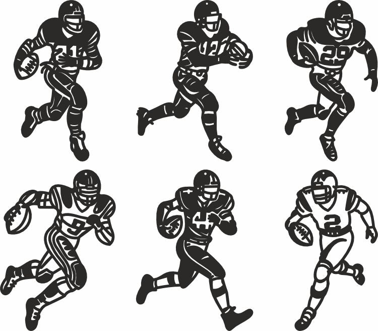 Football laser cut vector cutout