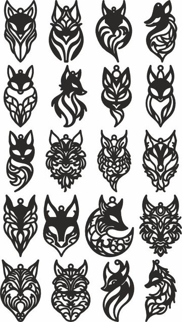 Fox Earrings SVG Bundle - Laser-Ready Files for Glowforge, Xtool & Cricut Wood, Acrylic, Leather, DXF/PDF