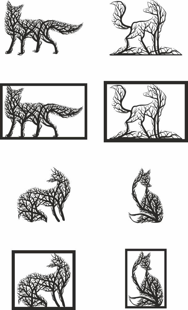 Fox vector wall panel dxf