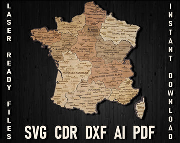 France Wooden Map File