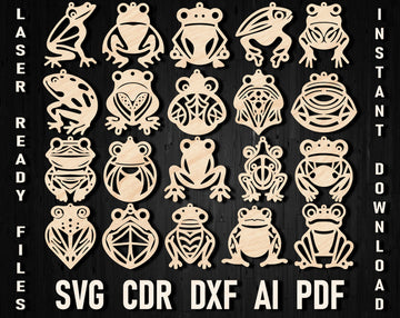 Frog & Toad Earrings SVG Bundle - Laser Cut Designs for Glowforge (DXF/SVG Files Included)