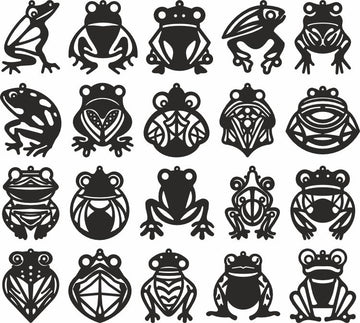 Frog & Toad Earrings SVG Bundle - Laser Cut Designs for Glowforge (DXF/SVG Files Included)