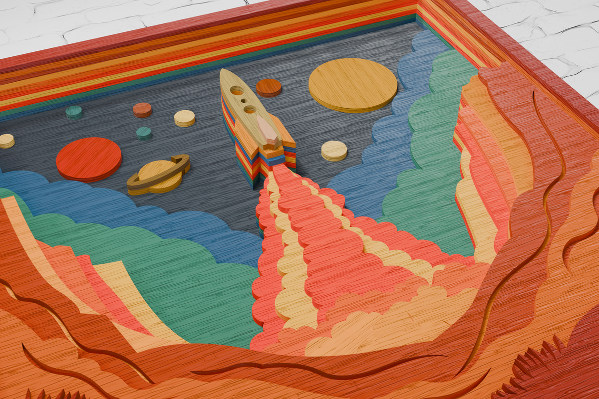Futuristic Rocket Cricut Glowforge File

