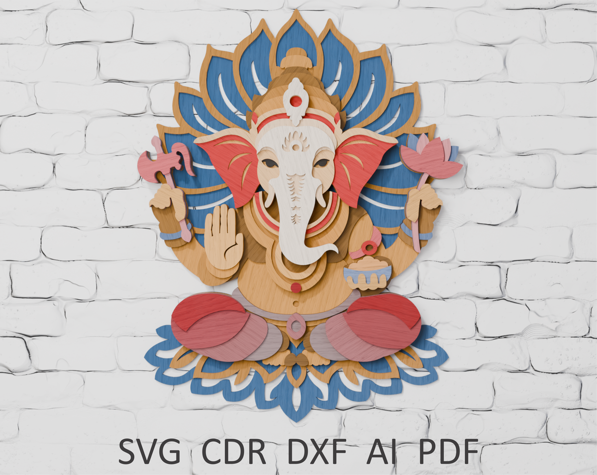 Ganesha Mandala Cricut SVG DXF PDF CDR AI

