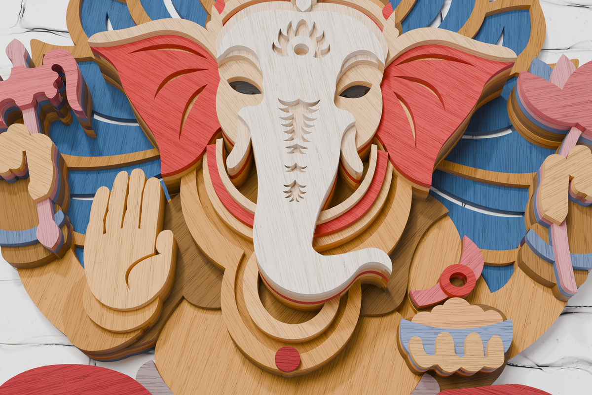 Ganesha Mandala DIY Shadow Box SVG

