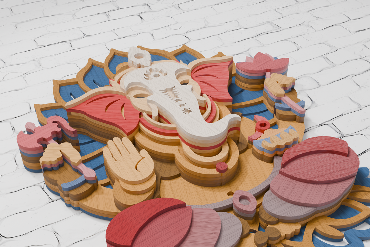 Ganesha Mandala Layered Paper Craft Template

