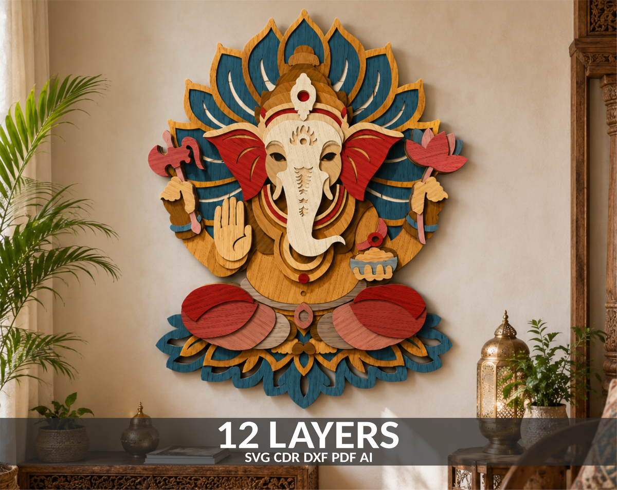 Ganesha Mandala SVG File

