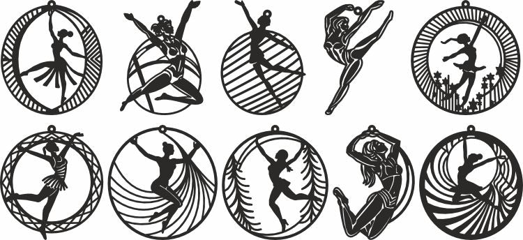 Gimnastics vector laser cut design