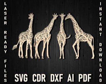 Giraffe laser cut wall art decor