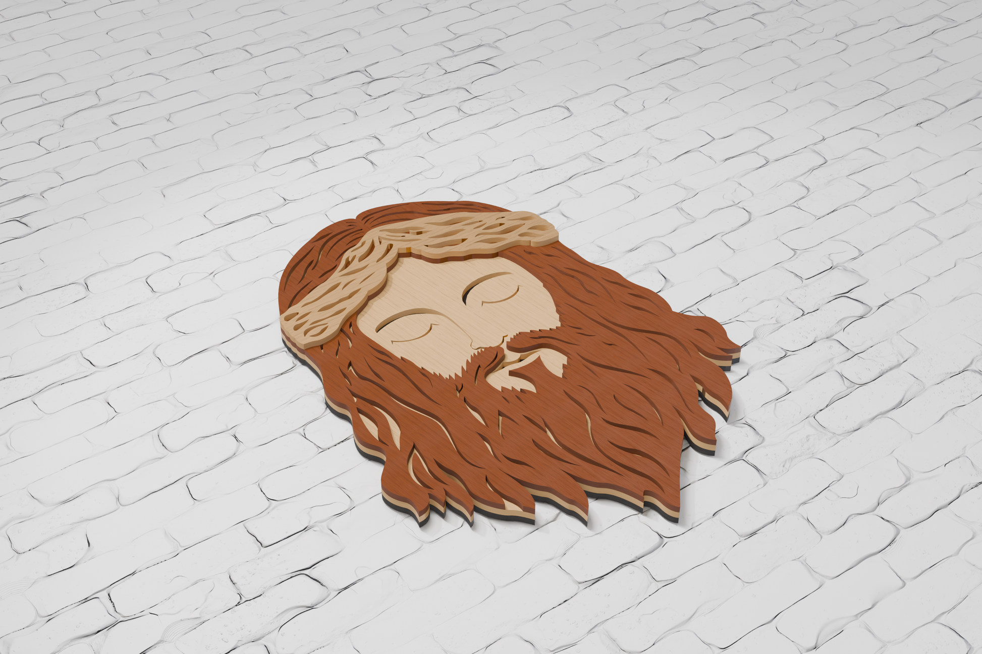 Glowforge-Ready-Multilayer-Jesus-Head-Design