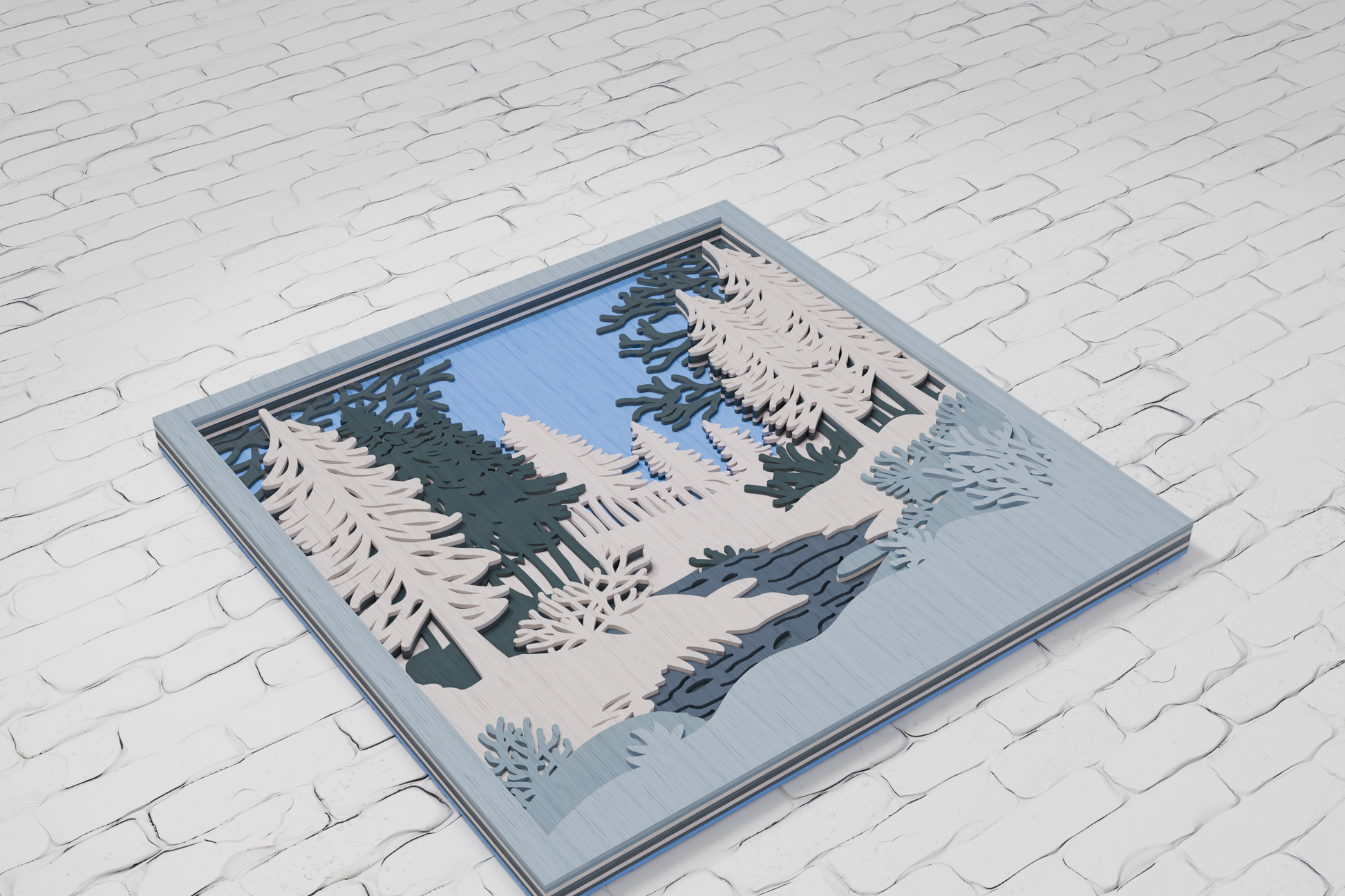Glowforge-Ready-Multilayer-Winter-Forest-Design