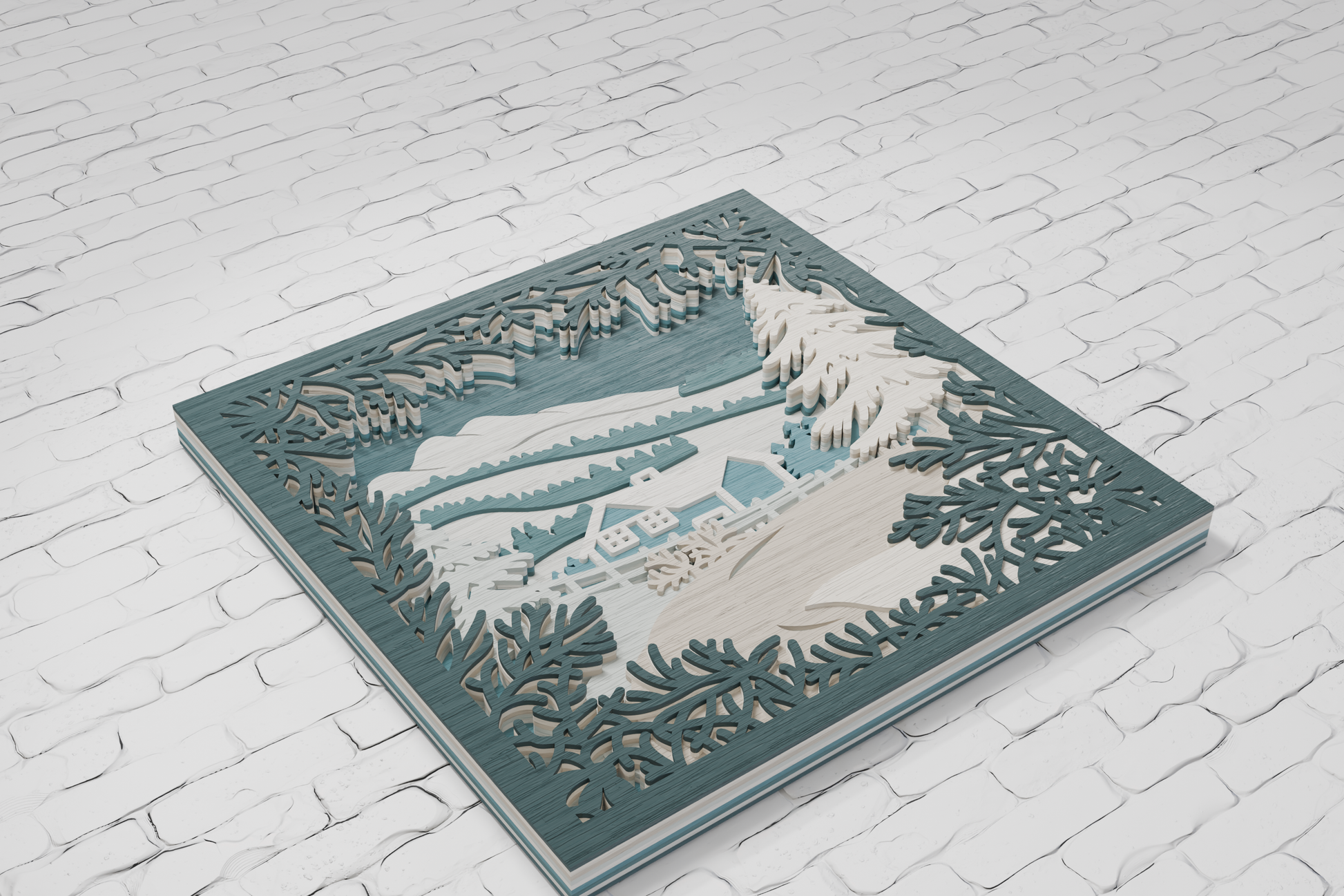 Glowforge-Ready-Multilayer-Winter-Mountain-Farmhouse-Design