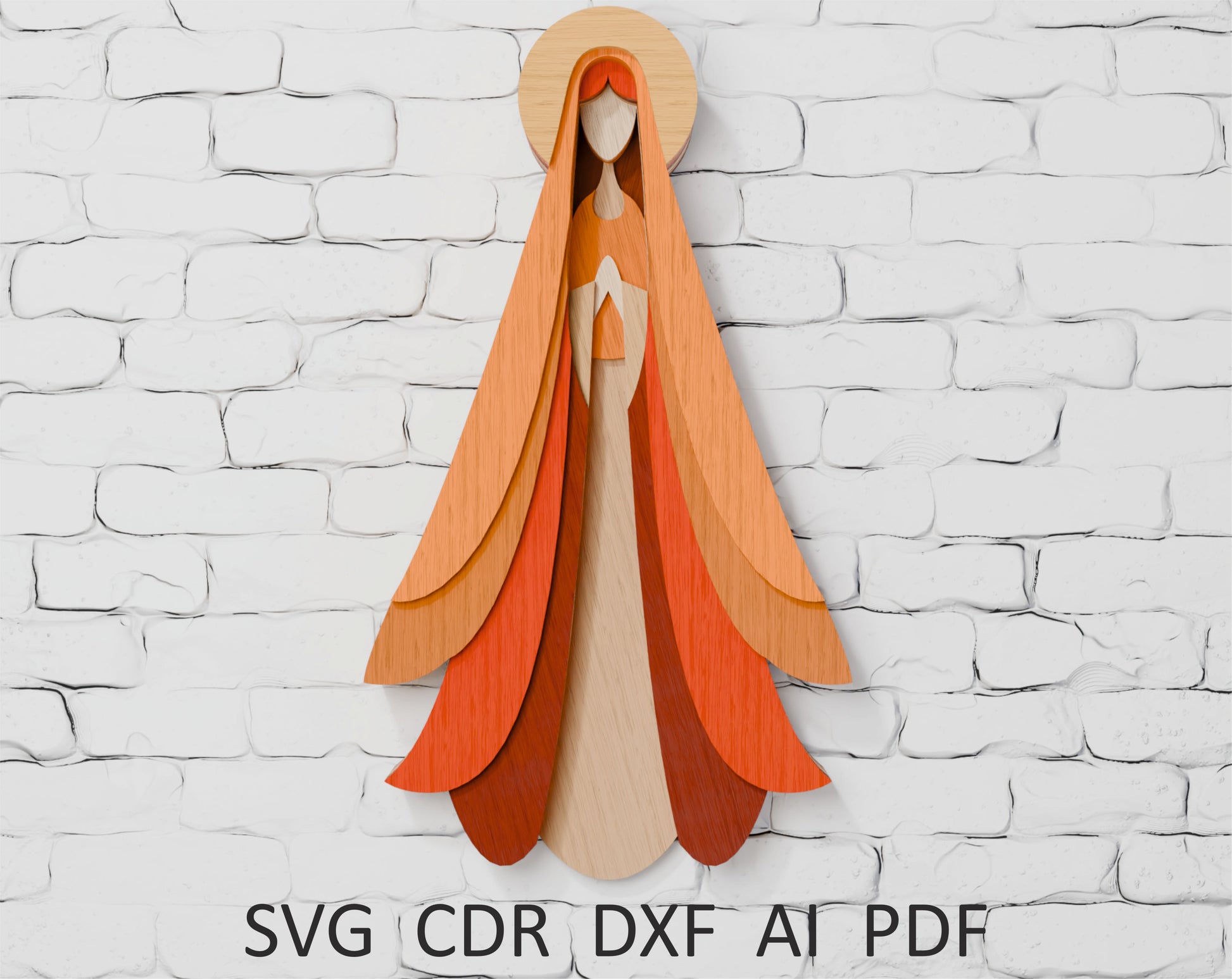 Glowforge Blessed Mother Design
