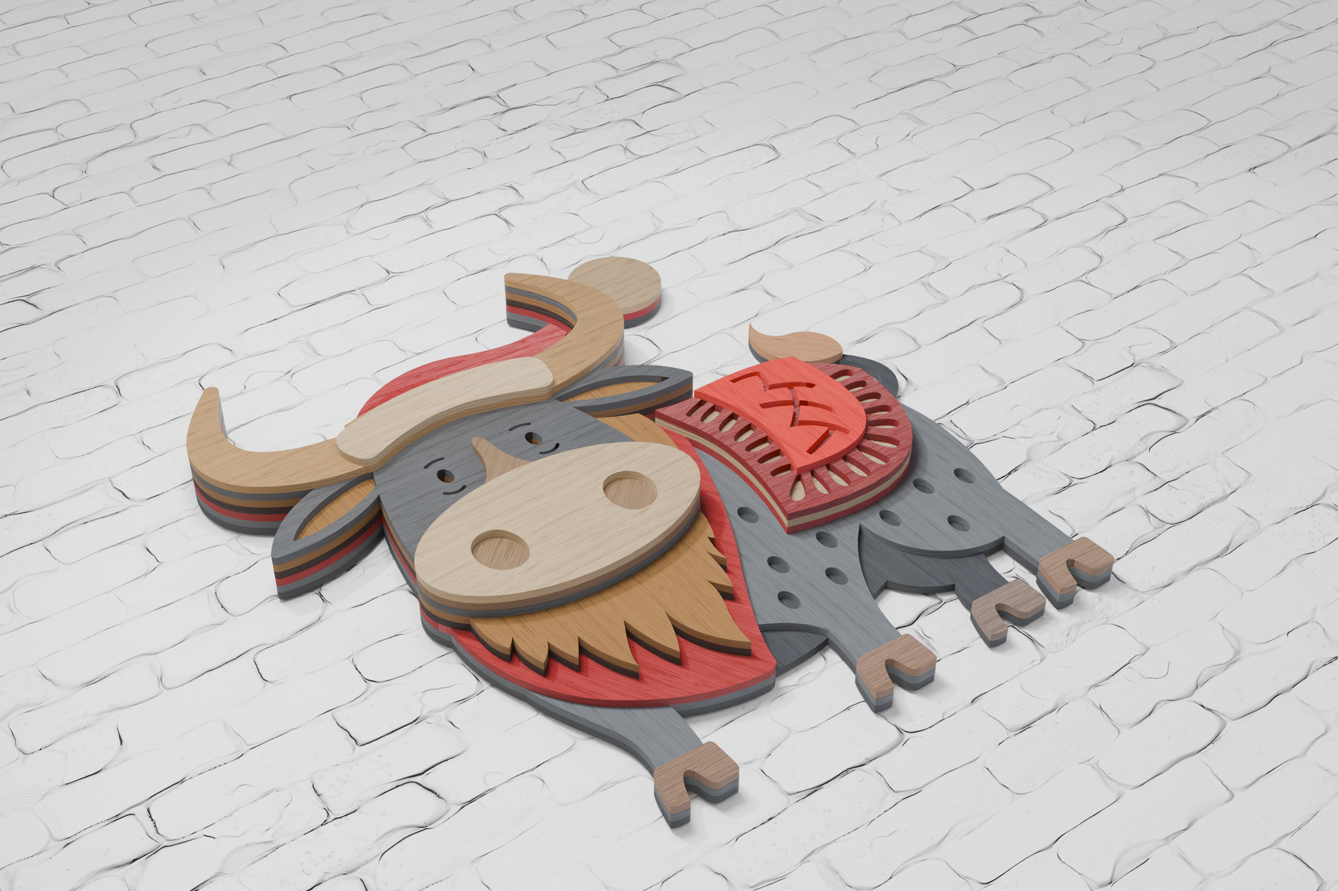 Glowforge Christmas Bison Laser Cut File

