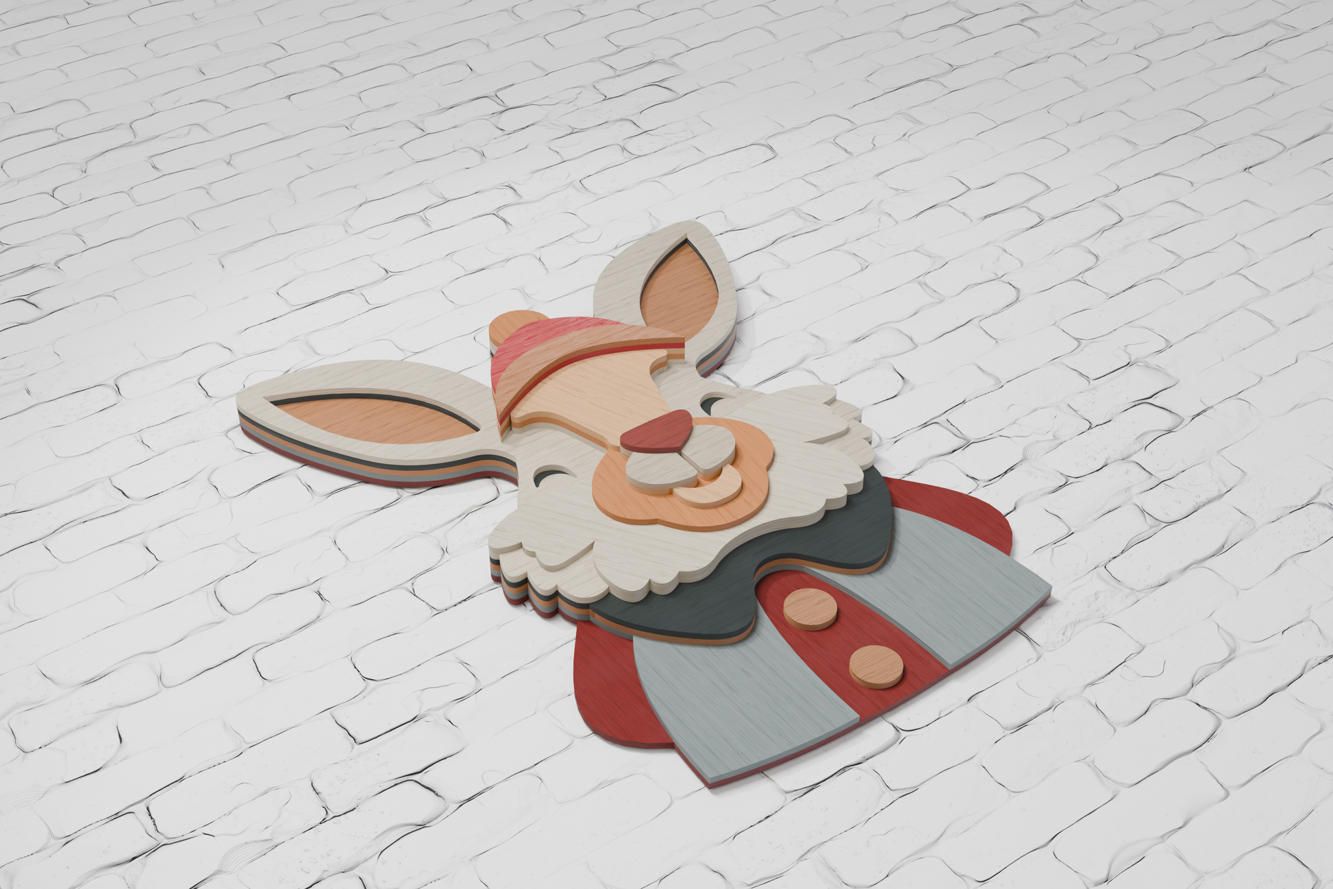 Glowforge Christmas Bunny Laser Cut File


